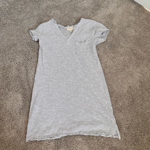 Grey and whit stripe t shirt dress